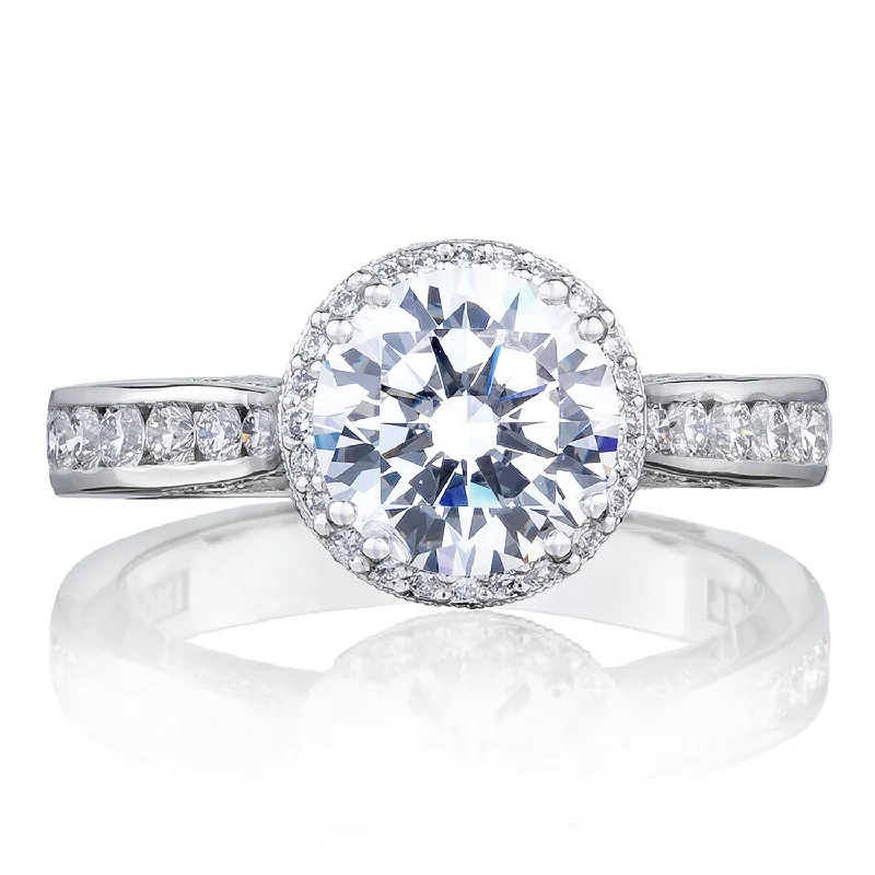 Ladies Engagement Rings with Peridot Glow-Tacori Platinum Dantela Diamond Engagement Ring 0.53ctw 2646-3RDR75