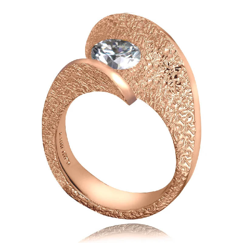 Ladies Engagement Rings with Beryl Glow-Dance Of Life Lava Engagement Ring