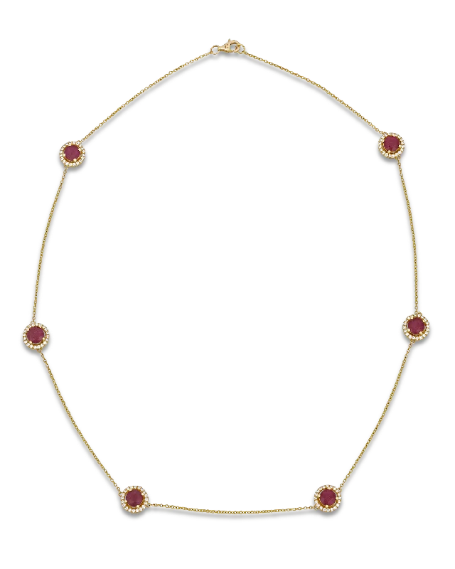 Playful shine necklaces -Ruby Station Necklace, 5.53 Carats