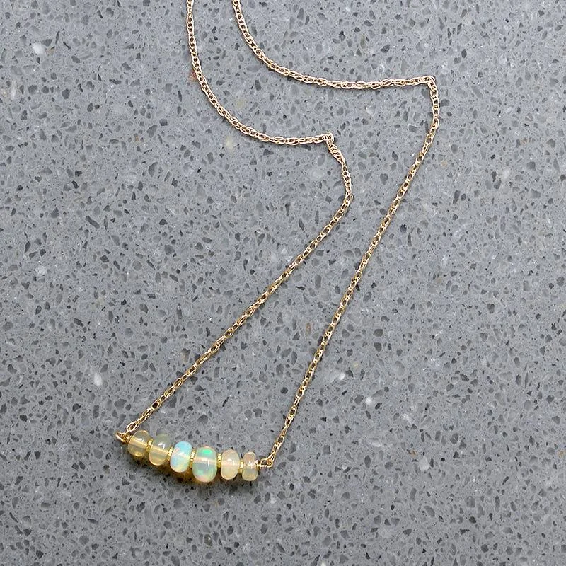 Ocean swirl necklaces -Olio Arc Necklace in Opals by brunet