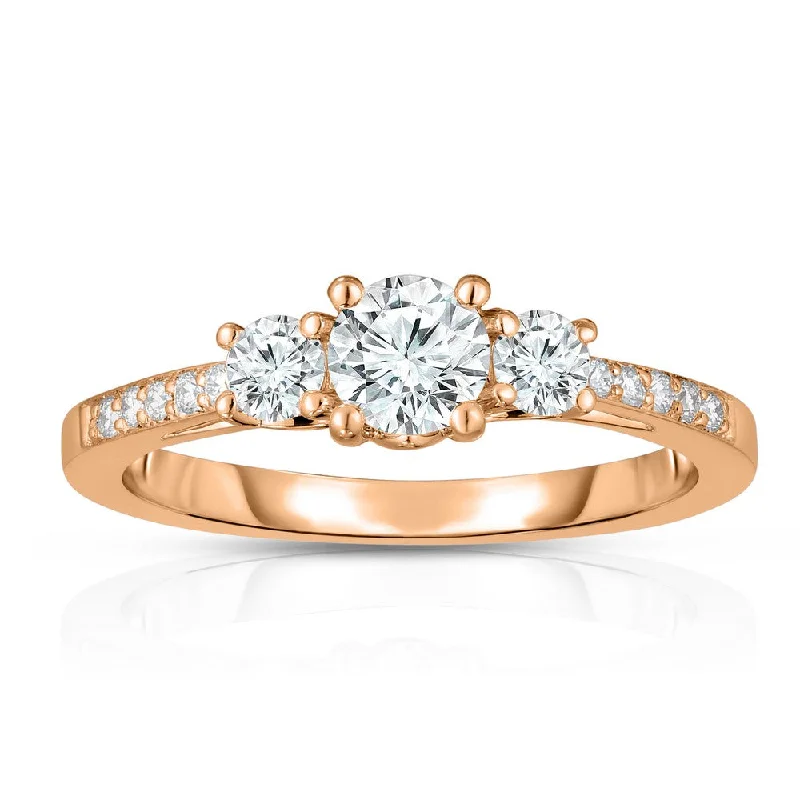 Ladies Engagement Rings with Opal Spark-14K Rose Gold Diamond Engagement Ring by Eloquence Z00151255