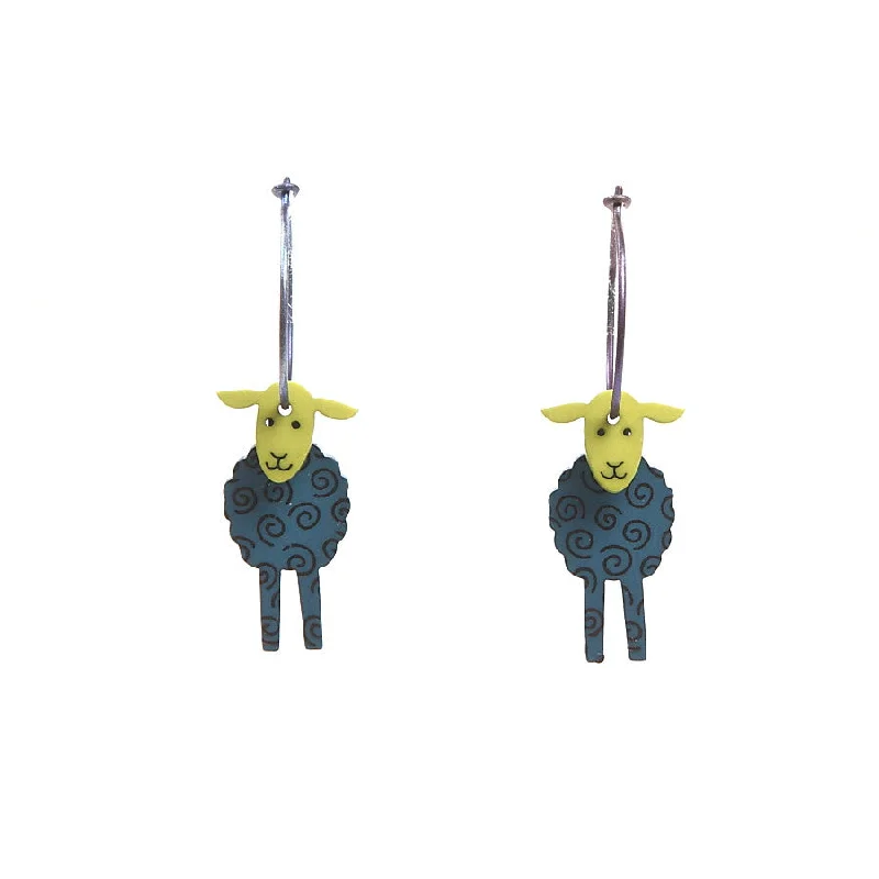 Ladies Earrings with Green Aventurine-Lene Lundberg K-Form Teal/Chartreuse Sheep Earrings