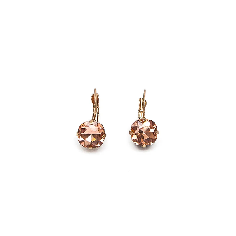 Ladies Earrings with Lotus Glow-Lovett Peach Cushion Cut Crystal Earrings