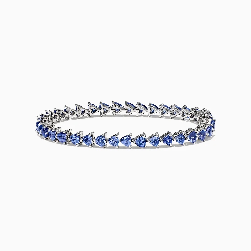 Ladies featherlight minimal bracelets -Nahla Siri Sterling Silver Tanzanite Bracelet, 7.45 TCW