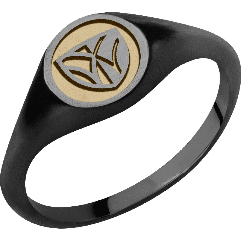 Ladies Rings for Special Shine-Wake Forest University Custom Collegiate Black Zirconium Signet Ring