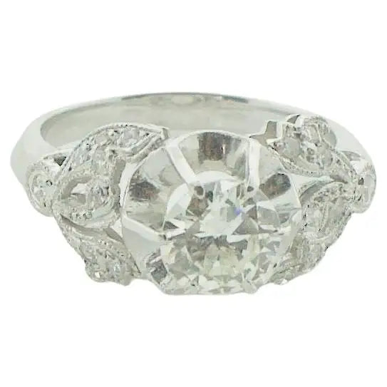 Ladies Rings with Yellow Xenotime-Art Deco Diamond Platinum Solitaire Ring, Circa 1930's