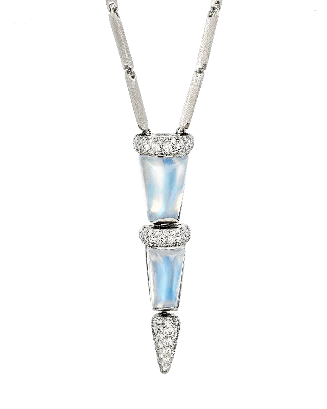 Refined office necklaces -Henry Dunay Blue Moonstone Necklace, 15.63 Carats