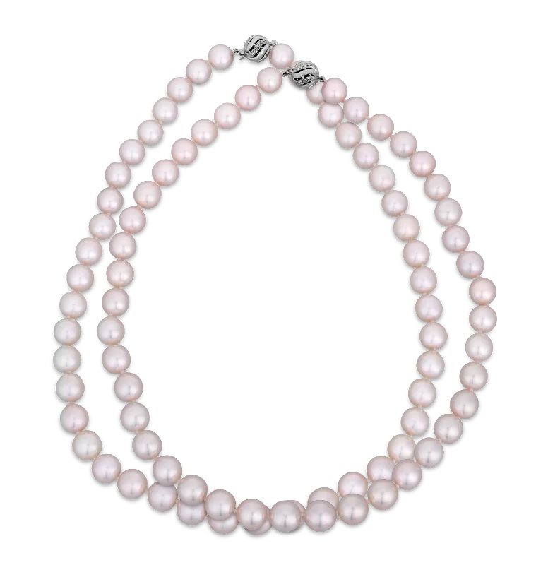 Rustic charm necklaces -Double Strand Akoya Pearl Necklace