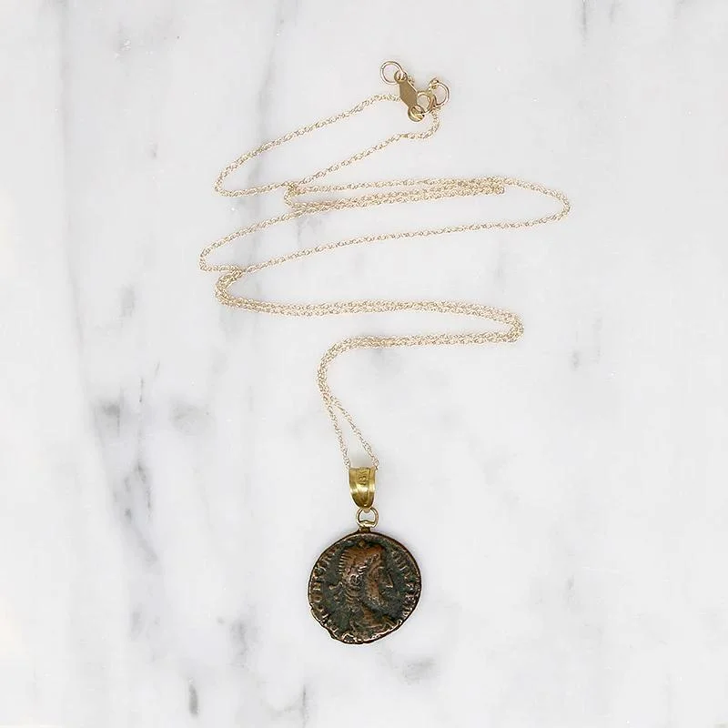 Energy pulse necklaces -Roman Emperor Constantius II Coin Gold Necklace