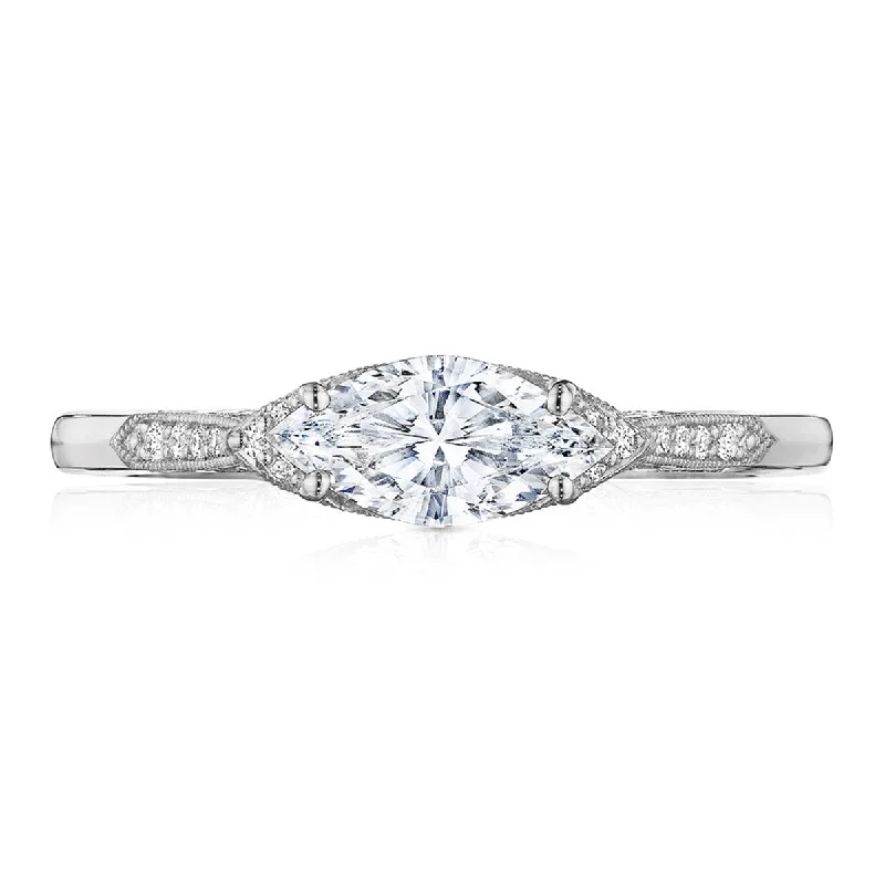 Ladies Engagement Rings with Axinite Shine-Simply Tacori Platinum Diamond Engagement Ring 2655MQ9X45