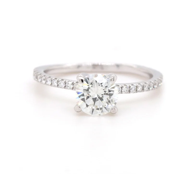 Ladies Engagement Rings Simple Spark-1.25ctw Round Diamond Straight Engagement Ring in 18K