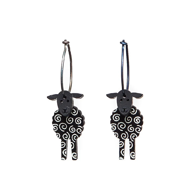 Ladies Earrings Ethnic Glow-Lene Lundberg K-Form Black Sheep Earrings