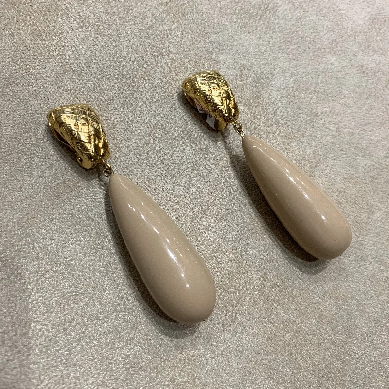 Ladies Earrings for Elder Glow-Givenchy nude tear drop statement earrings