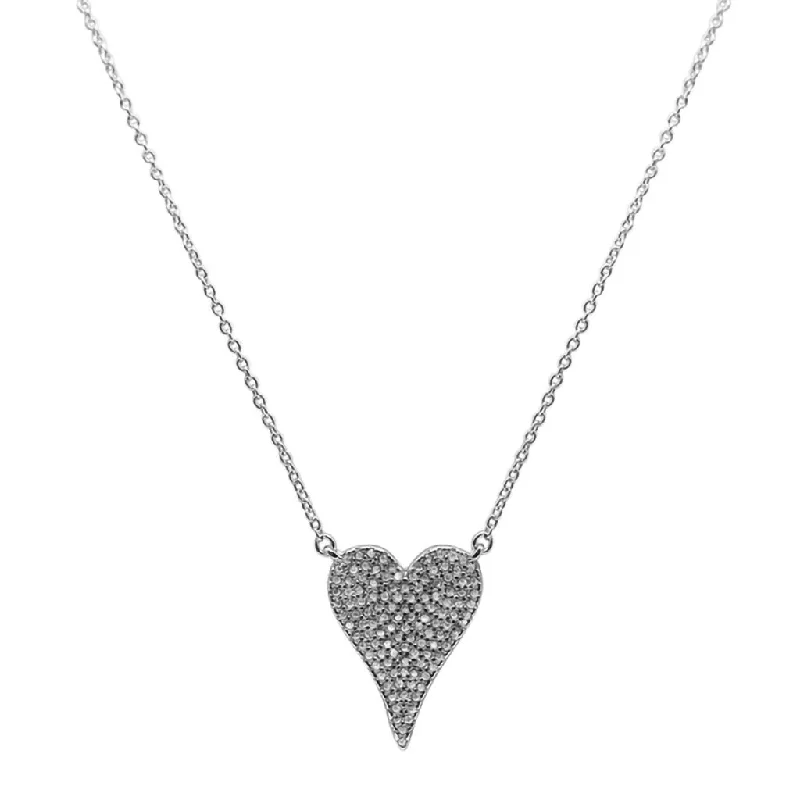 Birthday charm necklaces -Stia : Dripping CZ Heart Necklace