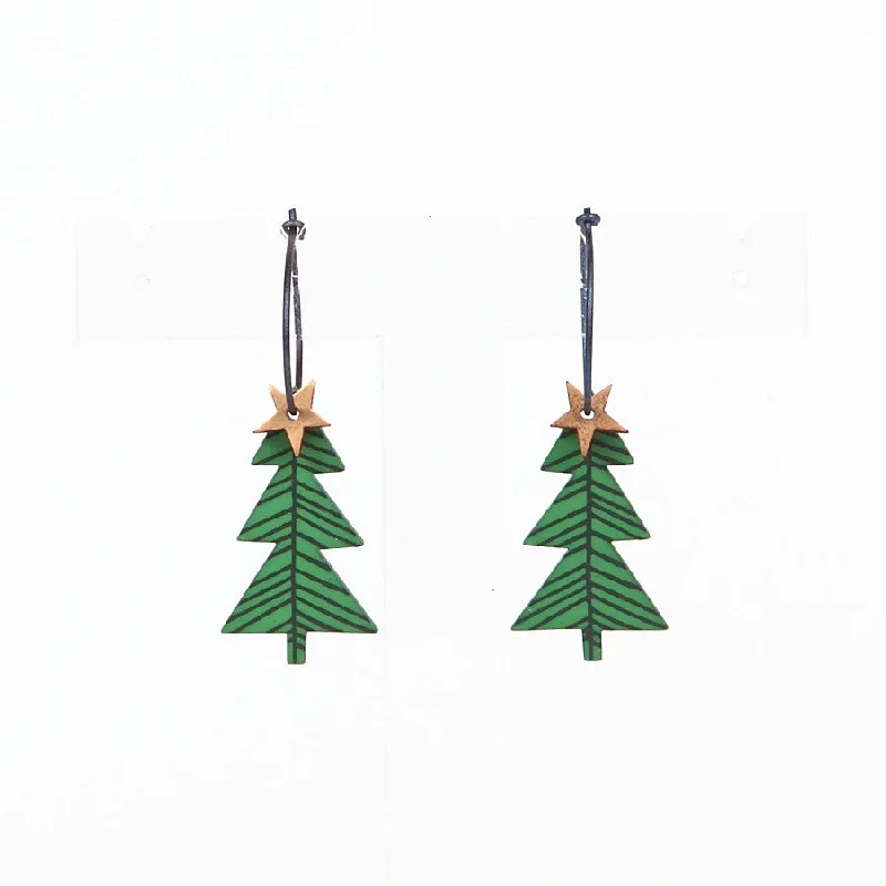 Ladies Earrings with Royal Lapis-Lene Lundberg K-Form Christmas Tree Earrings