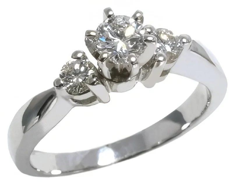 Ladies Engagement Rings Star Glow-14K White Gold 3 Round Diamond 0.50 carat total weight engagement ring HB06038