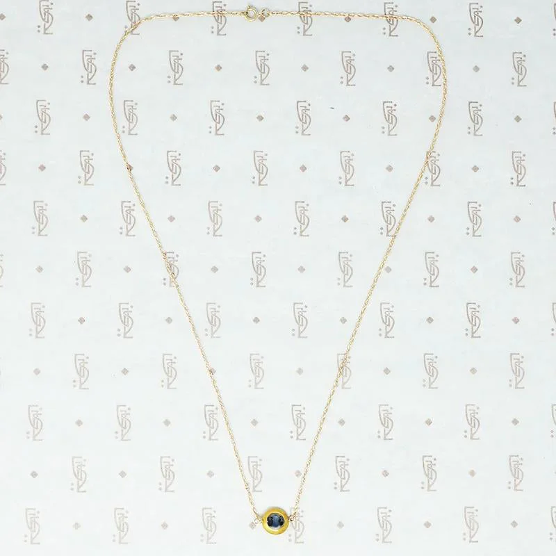 Eastern mystique necklaces -Blue Sapphire "O" Gold Necklace by brunet