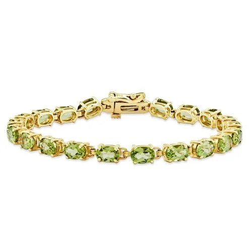 Ladies inspiring gleam bracelets -14K YELLOW GOLD 9 CARAT TOTAL WEIGHT PERIDOT BRACELET