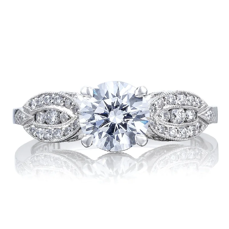 Ladies Engagement Rings Minimal Shine-Tacori Platinum Ribbon Diamond Engagement Ring 0.30ctw 2648RD65