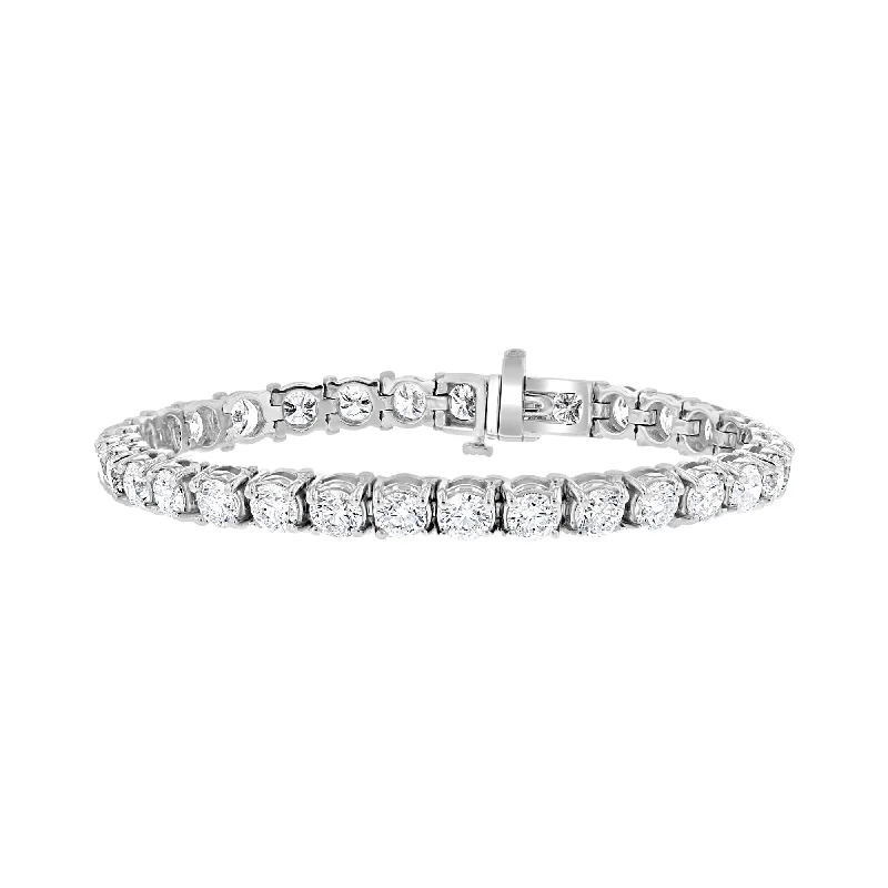 Ladies sunbeam glow bracelets -14KT WHITE GOLD 12.96 CTW ROUND DIAMOND TENNIS BRACELET