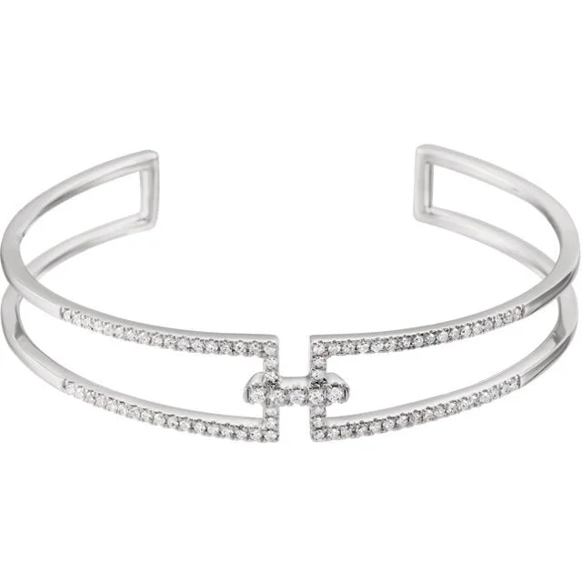 Ladies infinite loop bracelets -14KT White Gold 3/4 CTW Diamond Cuff Bracelet