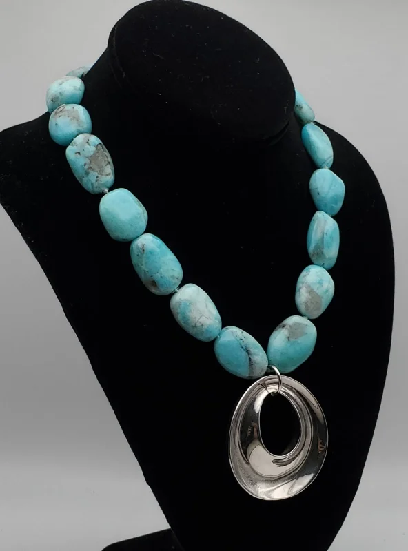 Turquoise gleam necklaces -Simon Sebbag - Amazonite with Sterling Silver Pendant Necklace - 18"