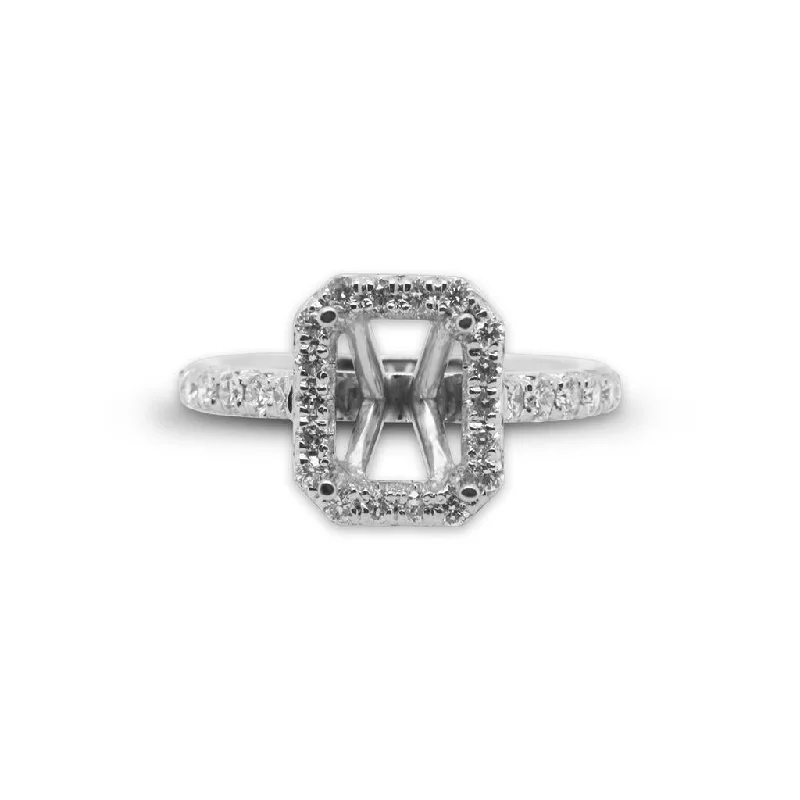 Ladies Engagement Rings with Axinite Shine-14k White Gold Diamond Semi-Mount Engagement Ring - 0.79cttw