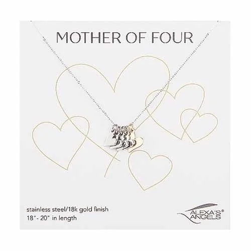 Initial glow necklaces -Alexa's Angels Mother of Four Necklace