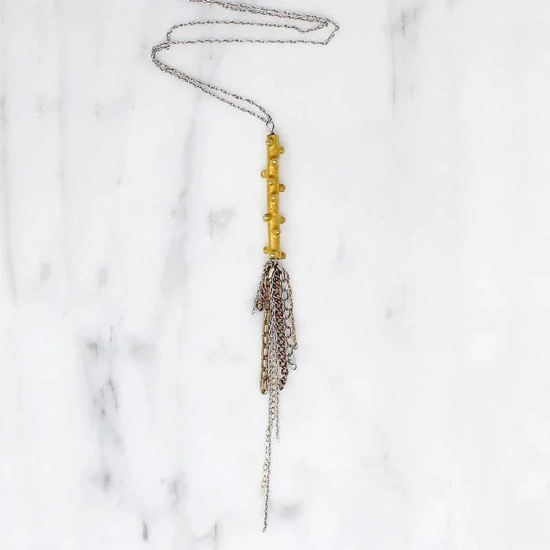 Radiant shine necklaces -Golden Twig Necklace by brunet