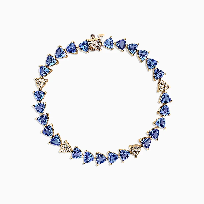 Ladies infinite loop bracelets -Nahla Siri 14K Gold Tanzanite & Diamond Bracelet, 10.13 TCW