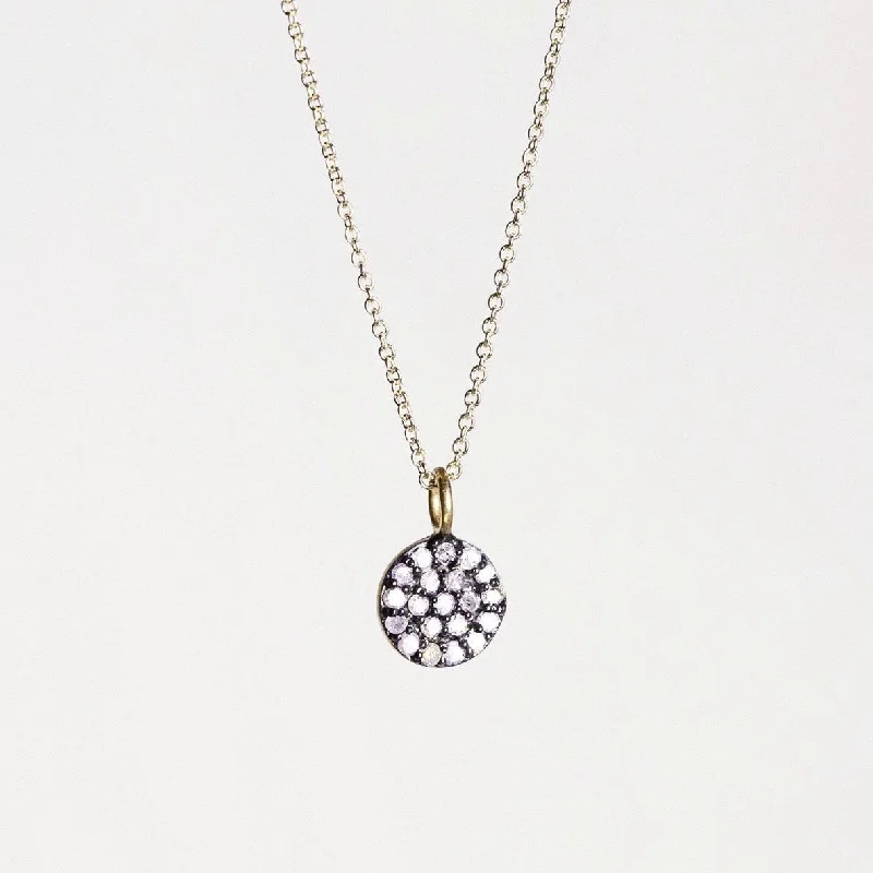 Warm topaz necklaces -Diamond Little Disc Necklace