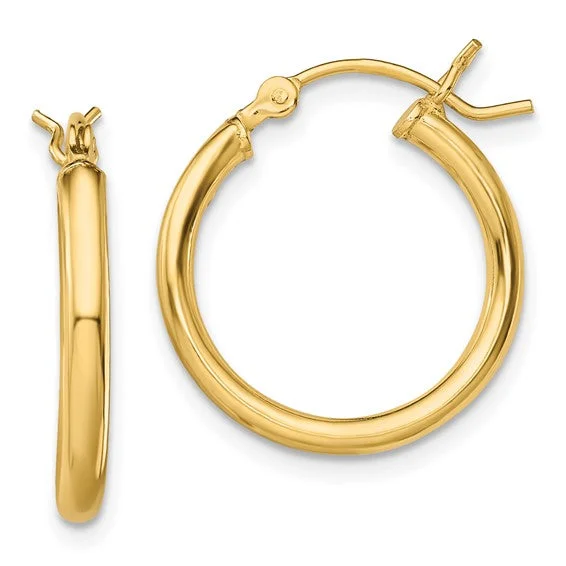 Ladies Earrings for Dream Shine-Sterling Silver Yellow Gold Plated 18mm x 2mm Hoop Earrings