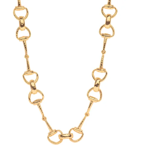 22K gold shine necklaces -Necklace - Equestrian Snaffle Bit 20" Chain Necklace