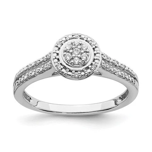 Ladies Engagement Rings with Andalusite Shine-10k White Gold Diamond Round Halo Cluster Promise Engagement Ring