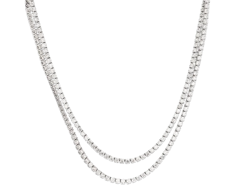 Effortless daily necklaces -Straight Line Diamond Necklace, 44.55 Carats