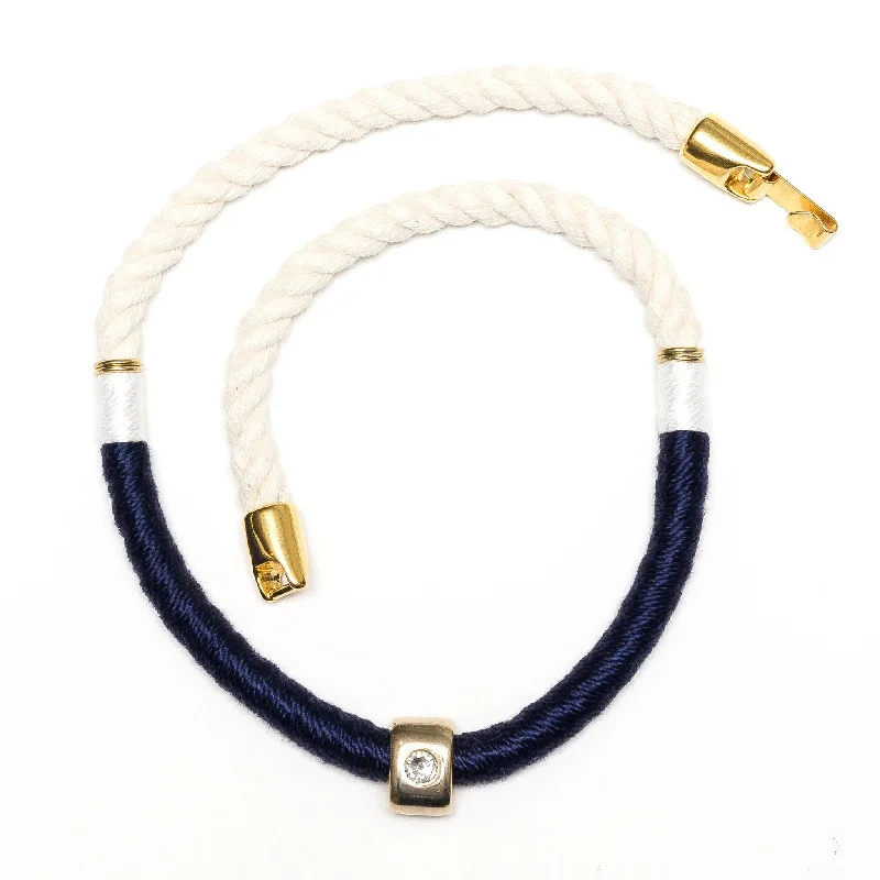 Lasting wear necklaces -Necklace - Belmont - Ivory/Navy/White/Gold