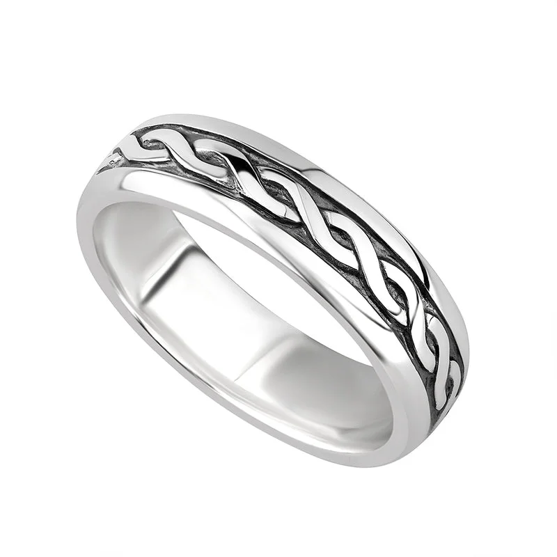 Ladies Rings Fine Glow-Ladies Silver Celtic Ring