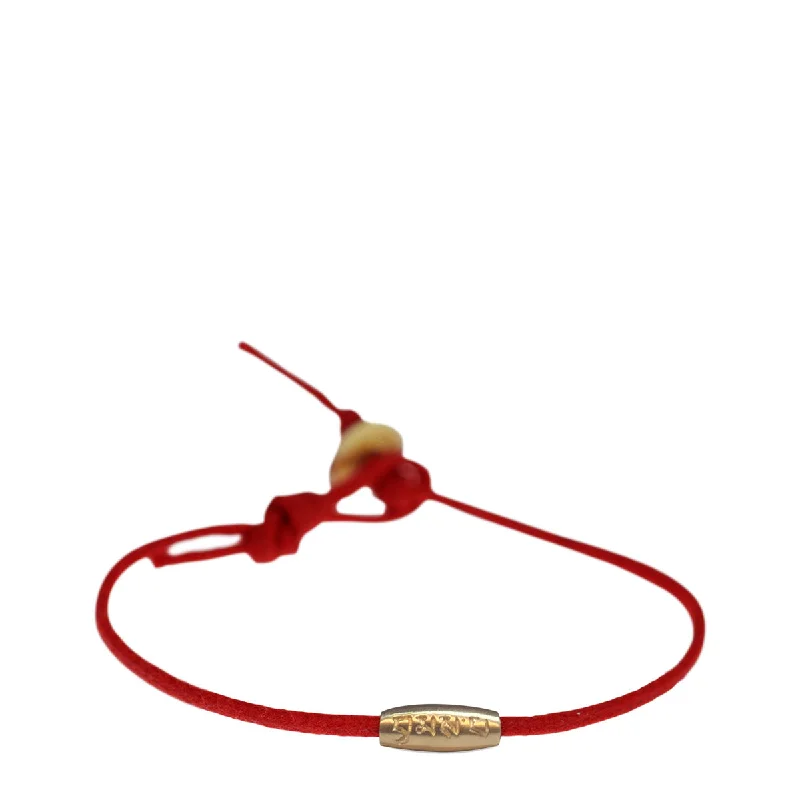 Ladies glamorous party bracelets -10K Gold Fine Love Bead Bracelet on Red Cord