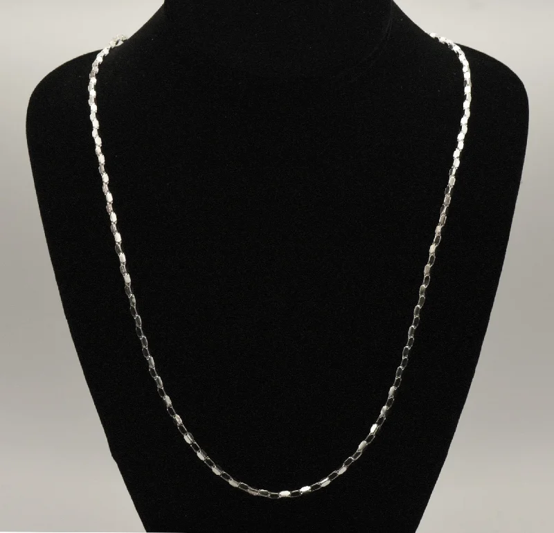 Jet black necklaces -Milor - Vintage Italian 950 Silver Cubic Link Chain Necklace