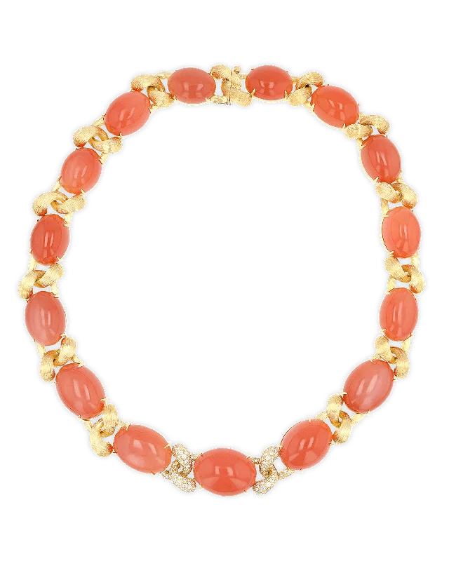 Twisted knot necklaces -Henry Dunay Orange Moonstone and Diamond Sabi Necklace