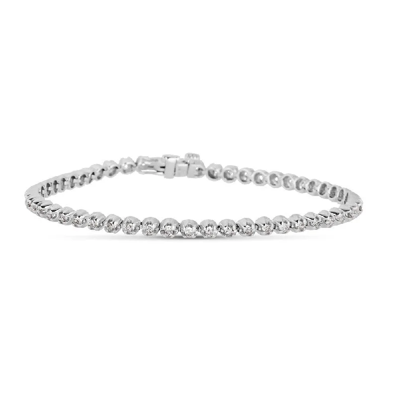 Ladies unicorn magic bracelets -14KT GOLD 1 CTW DIAMOND U-PRONG TENNIS BRACELET