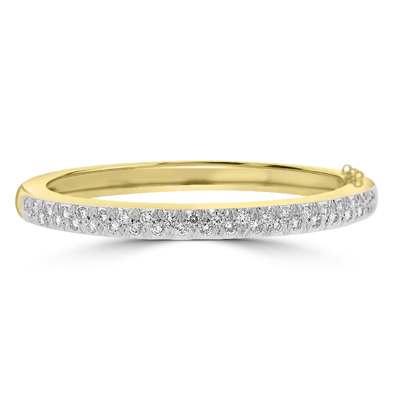 Ladies daily ease bracelets -14KT YELLOW GOLD 2.00CT DIAMOND BANGLE BRACELET