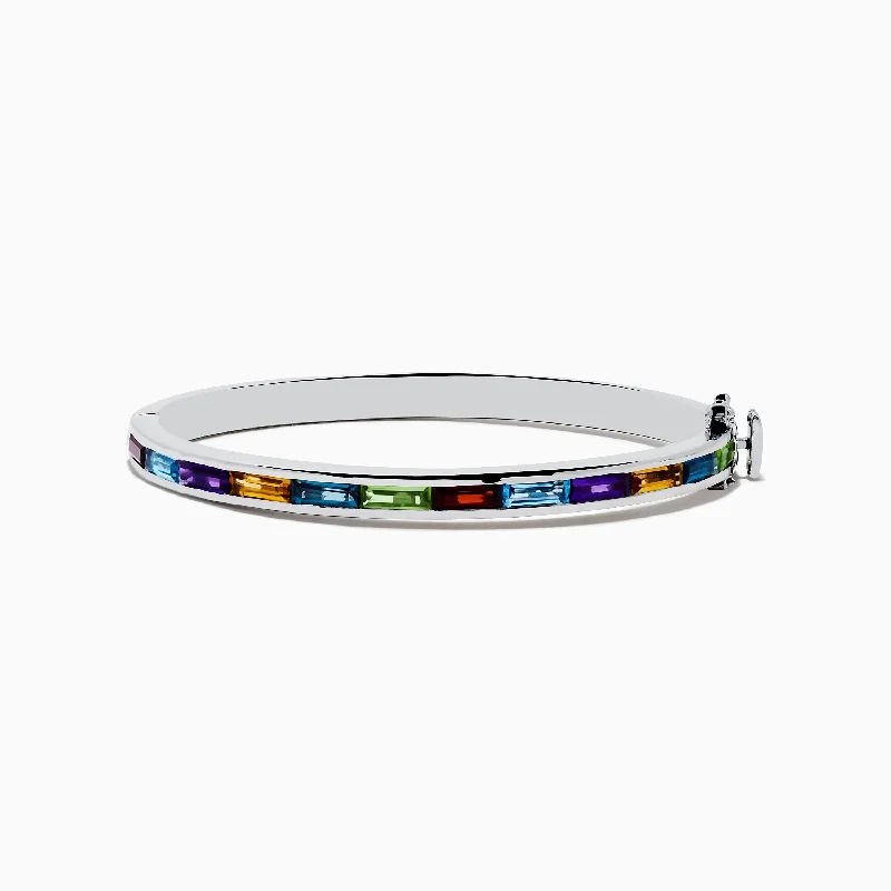 Ladies lightweight titanium bracelets -Mosaic 925 Sterling Silver Multi Color Bangle