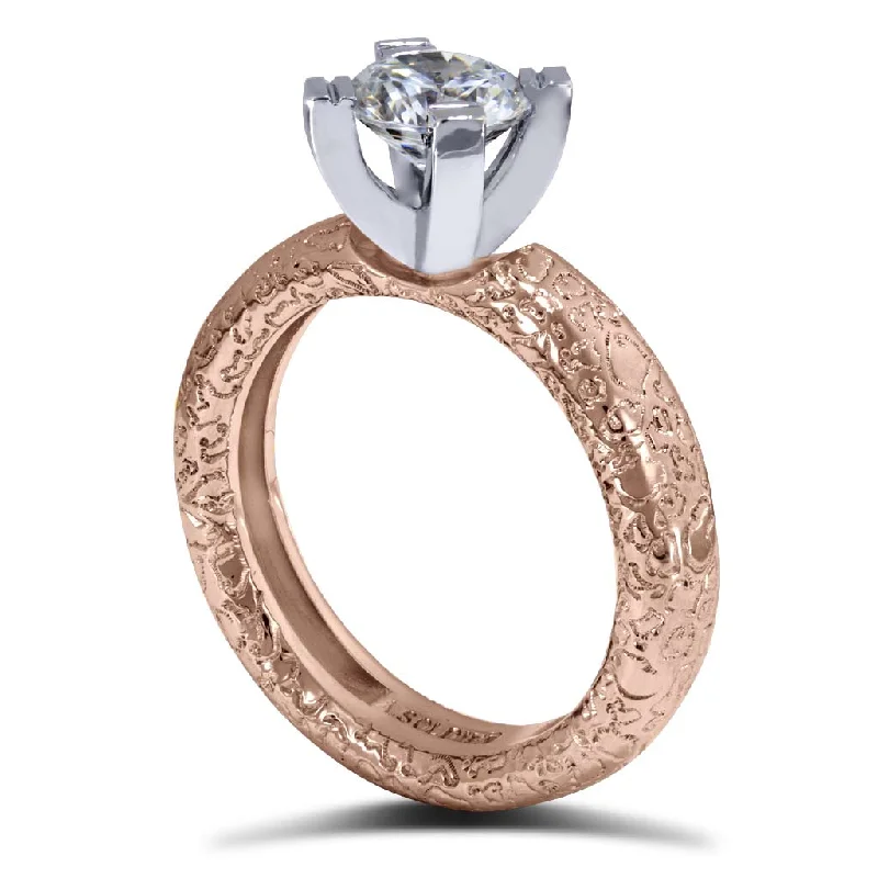 Ladies Engagement Rings Radiant Glow-Princess Cora Texture Engagement Ring