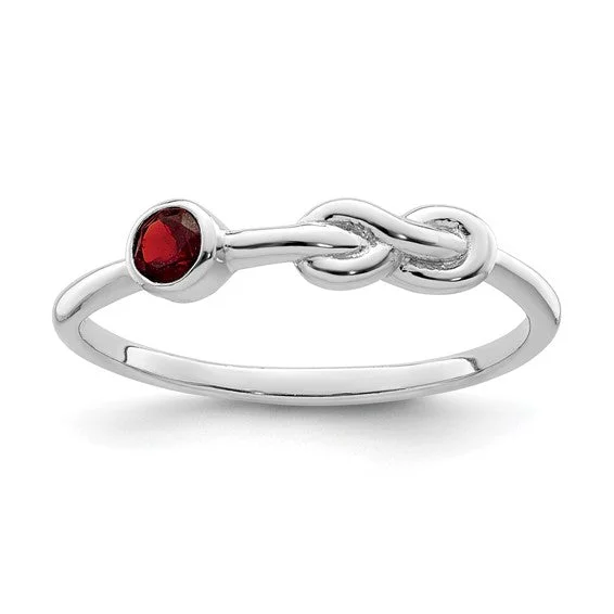 Ladies Rings with Filigree Spark-Sterling Silver Gemstone Infinity Knot Birthstone Rings