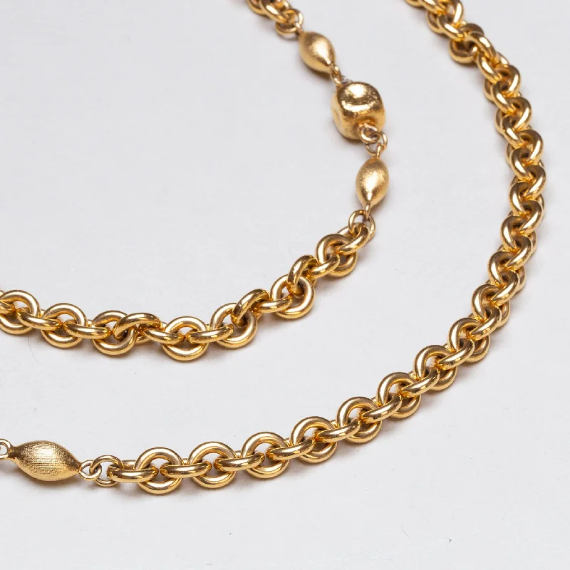 Icy winter necklaces -Vintage Monet Gold-tone Chain Necklace