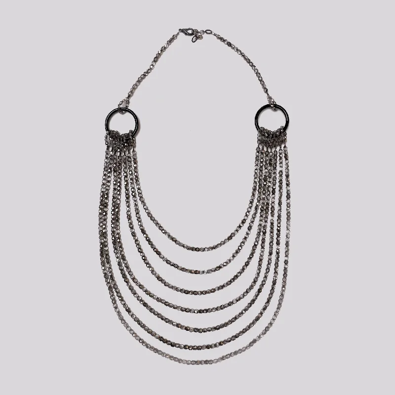 Broad band necklaces -Vintage Armani Multi-strand Monochrome Necklace