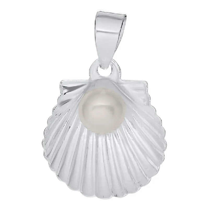 Modern edge necklaces -LeStage® Cape Cod : Scallop Shell With Pearl Necklace