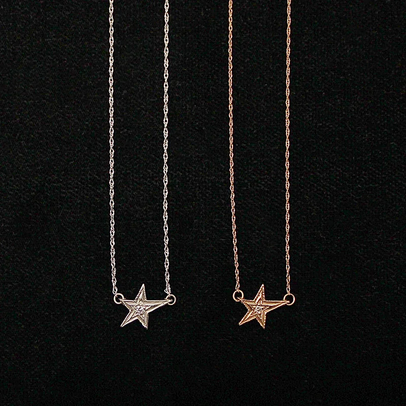 Slim sparkle necklaces -Diamond Star Necklace by 720