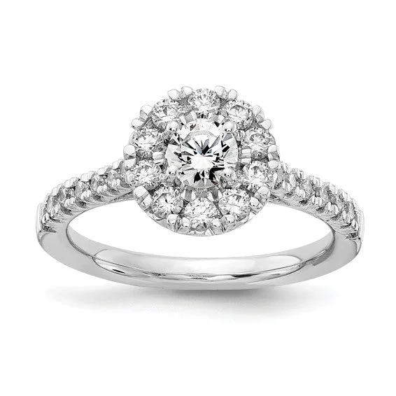 Ladies Engagement Rings Marquise Shine-True Origin 1 carat Lab Grown Diamond Halo Engagement Ring